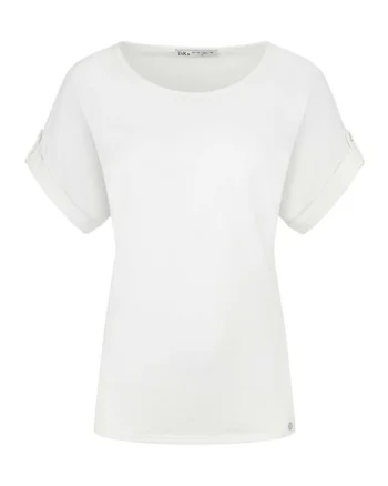 Tricou din amestec de liocel, Alb