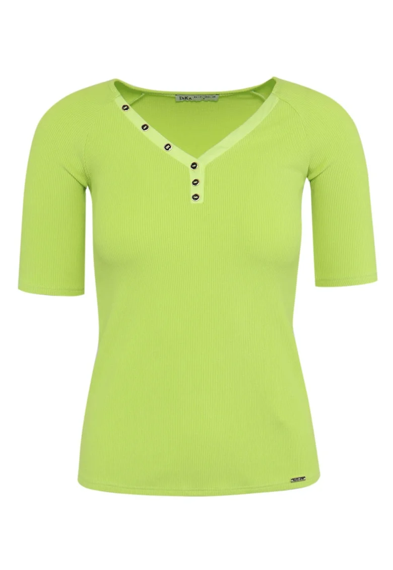 Tricou cu maneci raglan si nasturi decorativi