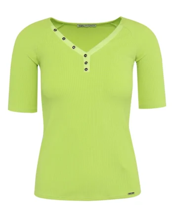 Tricou cu maneci raglan si nasturi decorativi