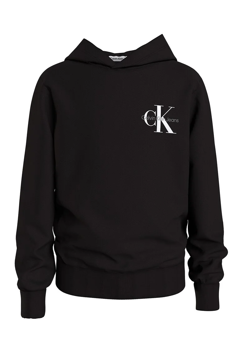 Hanorac regular fit cu logo, Negru stins