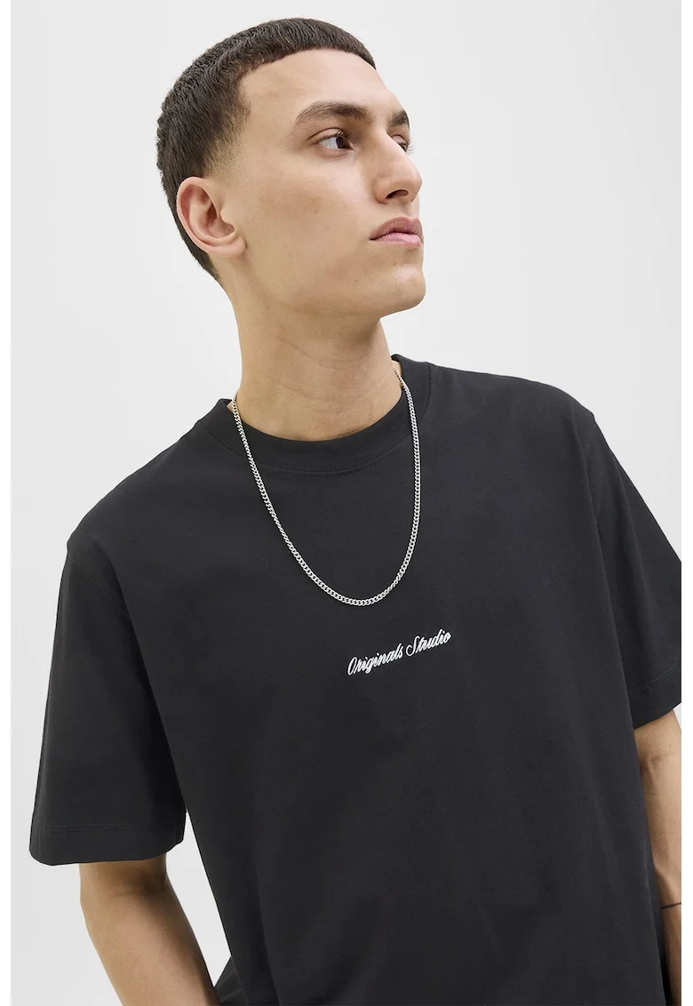 Tricou regular fit de bumbac, Negru