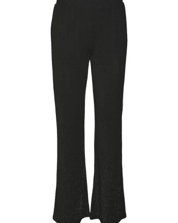 Pantaloni dama,  tricotati, negru, 73% poliester reciclat, 22% fibra metalica, 5% elastan,