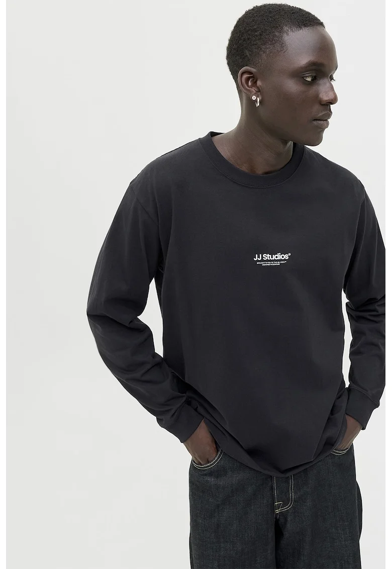 Bluza lejera din bumbac organic, Negru