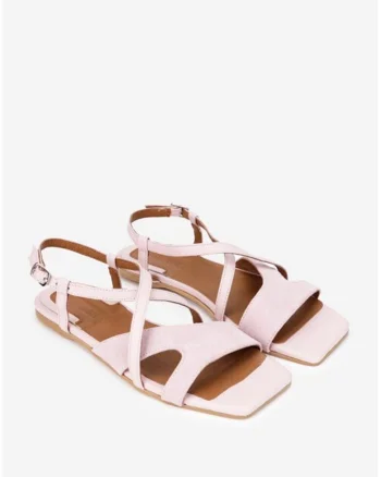 Sandale dama piele roz pudra, Roz deschis