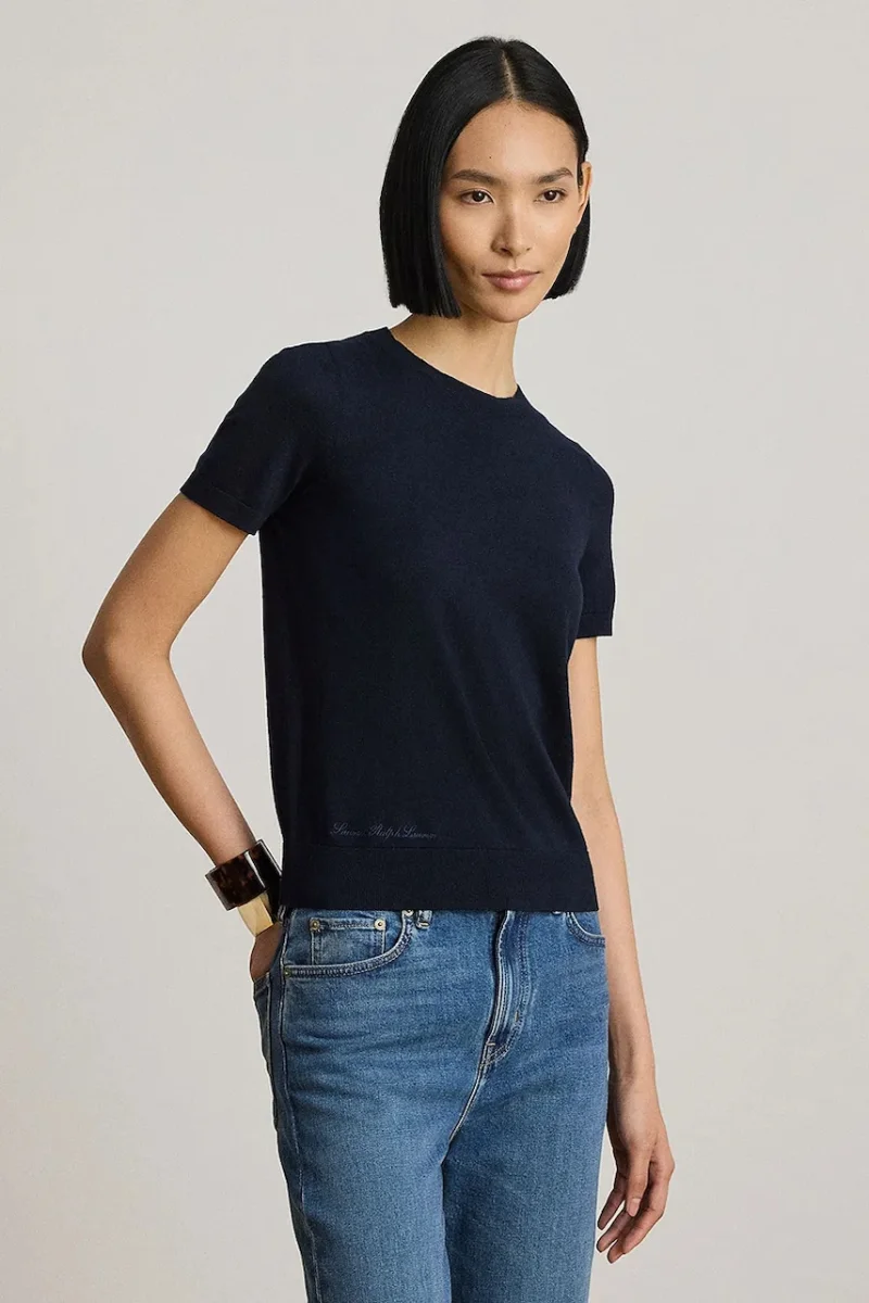 Lauren Ralph Lauren pulover cu mânecă scurtă pentru femei cu modal