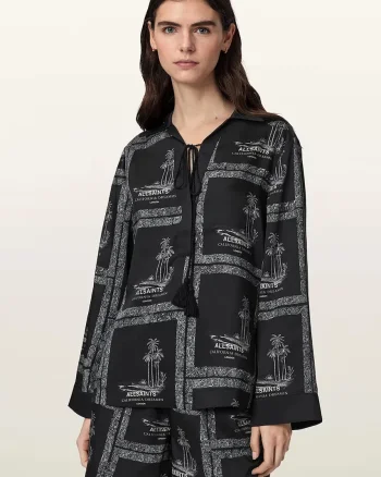 AllSaints bluză tip cămașă pentru femei LETTIE