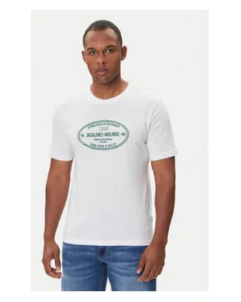Tricou barbati, Jack Jones, alb, 100% bumbac,