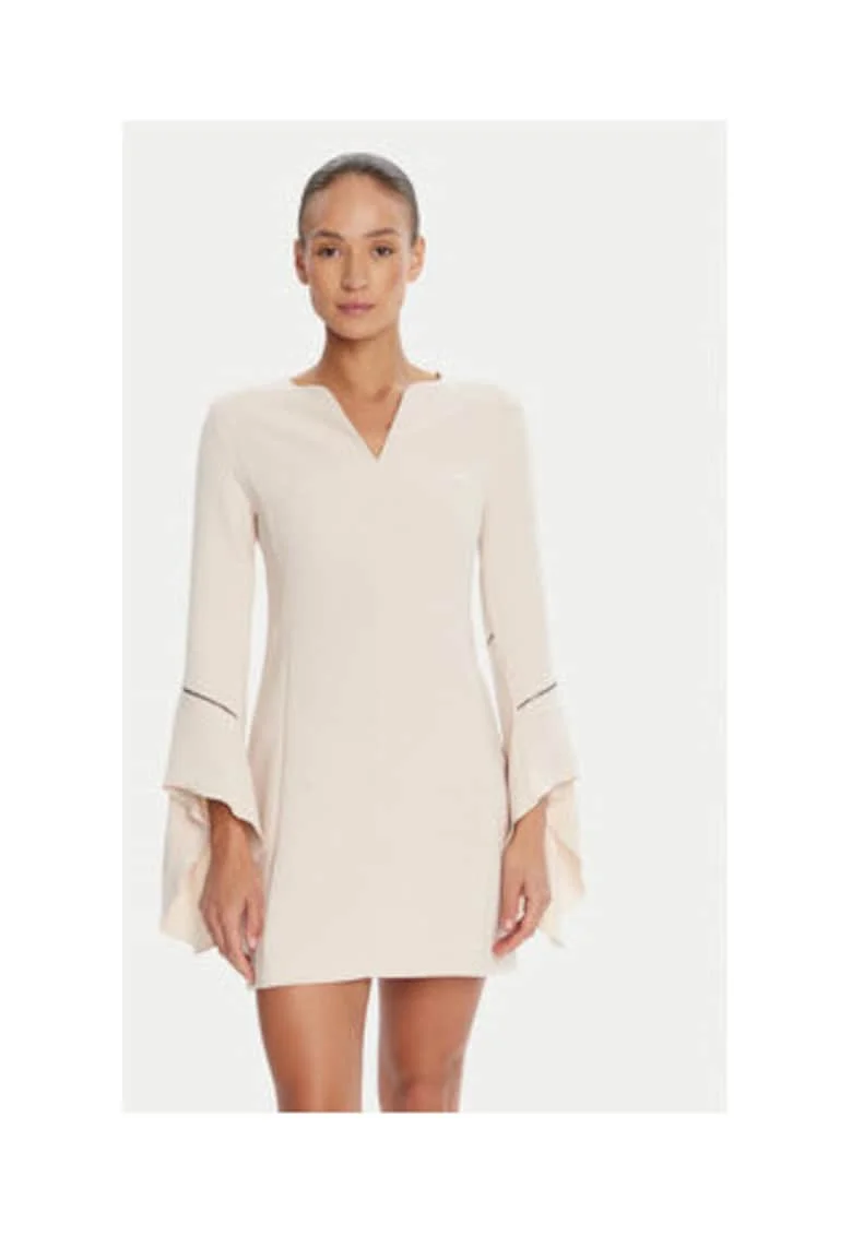 Rochie de cocktail,  bej, 78% poliester, 17% viscoza, 5% elastan