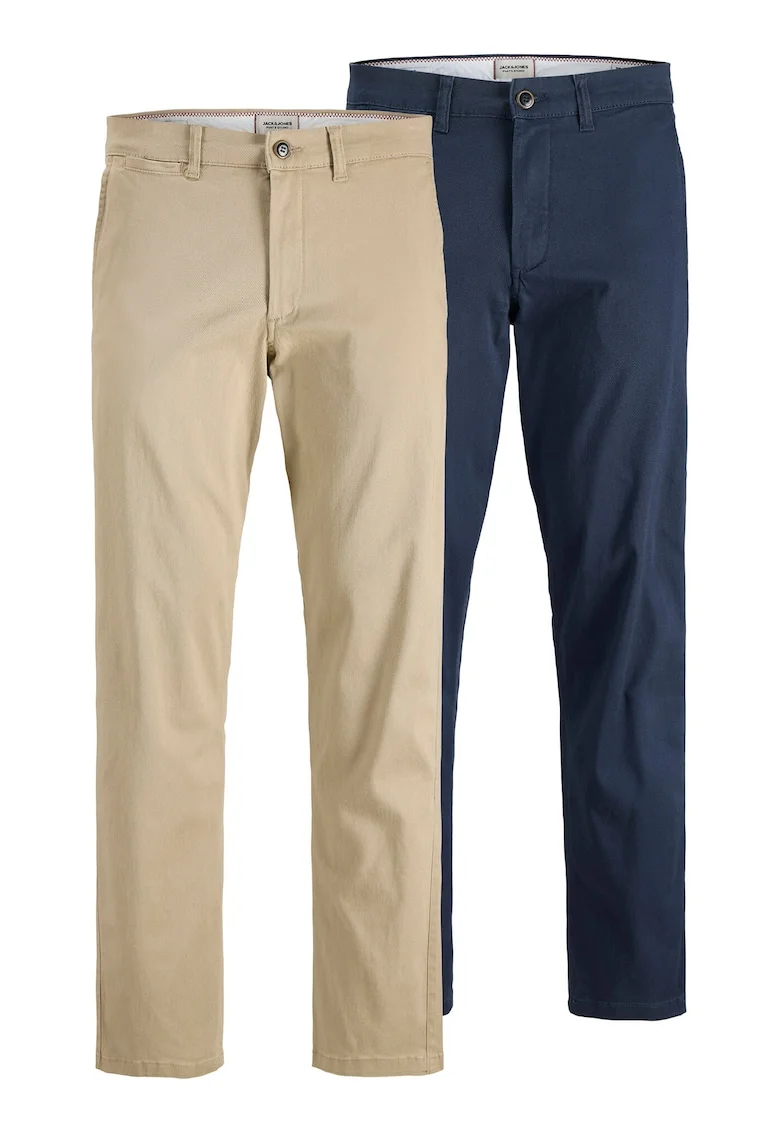 Set pantaloni barbati  bej, bleumarin, 2 culori, fabricat de calitate