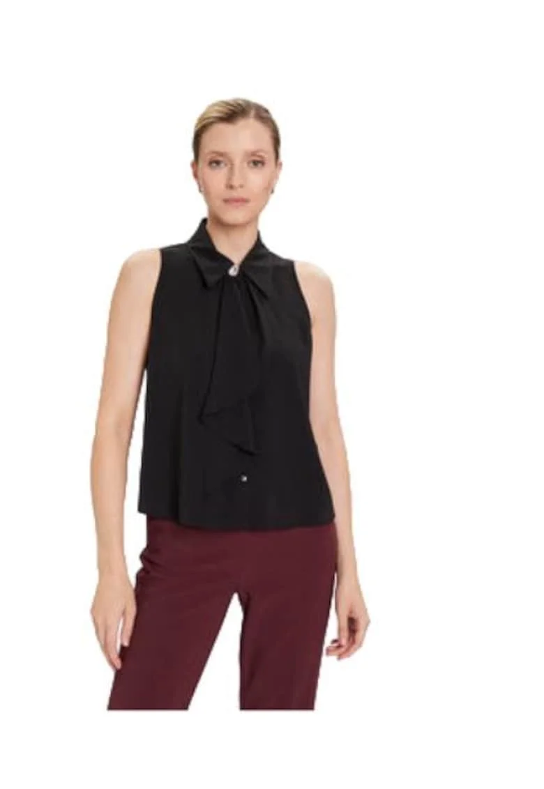 Camasa fara maneci dama,  poliester, negru