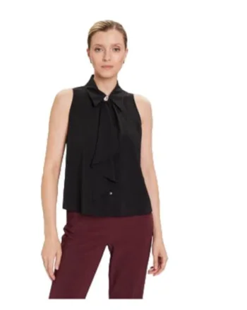 Camasa fara maneci dama,  poliester, negru
