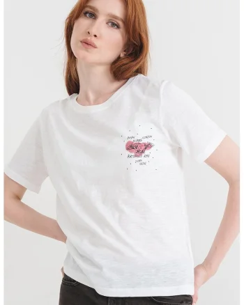Tricou de bumbac Babs, Galben/Negru stins/Alb optic