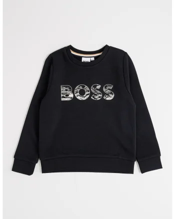 Bluza de trening cu imprimeu logo, Negru/Bej