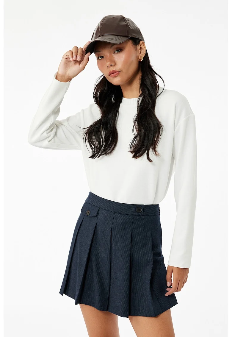 Pulover uni lejer, Alb fildes