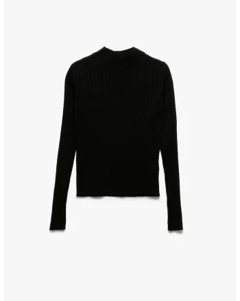 Pulover slim fit striat, Negru
