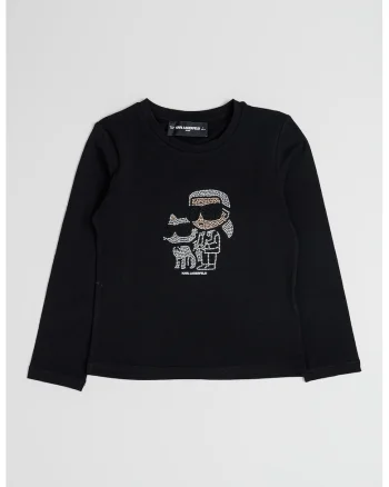 Bluza din bumbac si modal cu imprimeu logo, Negru/Transparent