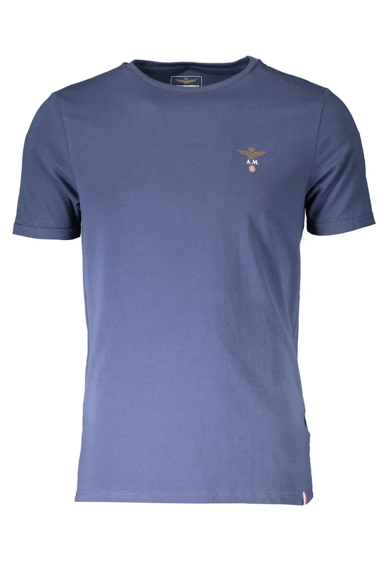 Tricou barbati,  95% Bumbac, 5% Elastan, Albastru, SCOTI001J508, Albastru