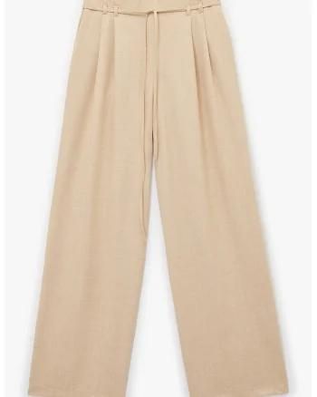 Pantaloni palazzo cu croiala ampla, Bej deschis