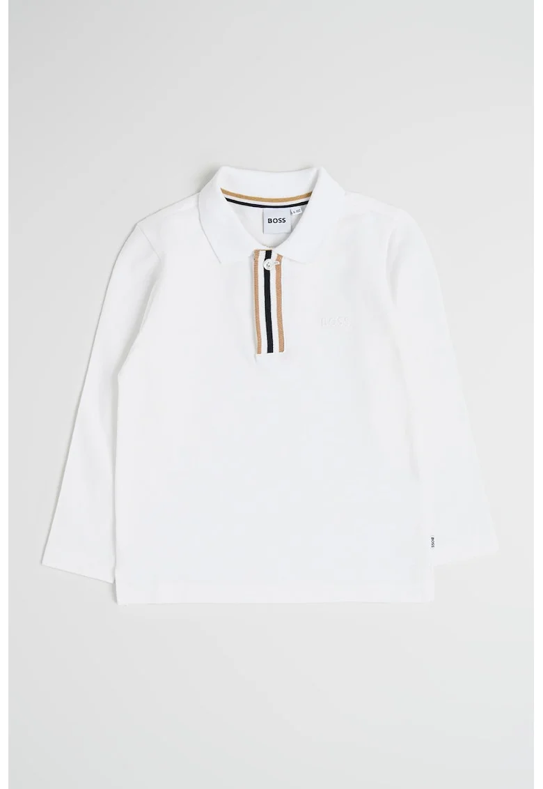 Bluza polo de bumbac, Alb