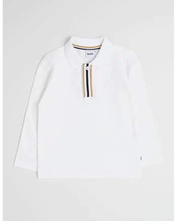Bluza polo de bumbac, Alb