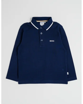 Bluza polo cu fenta cu nasturi, Bleumarin