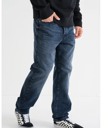 Blugi relaxed-fit cu nasturi, Bleumarin