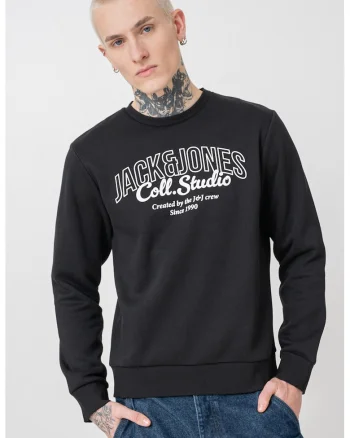 Bluza de trening regular-fit cu decolteu la baza gatului Makoto, Alb/Negru