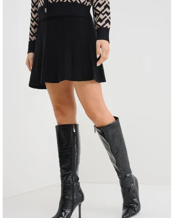 Fusta mini evazata, Negru