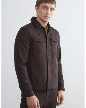Haina scurta regular fit cu guler, Maro inchis/Maro