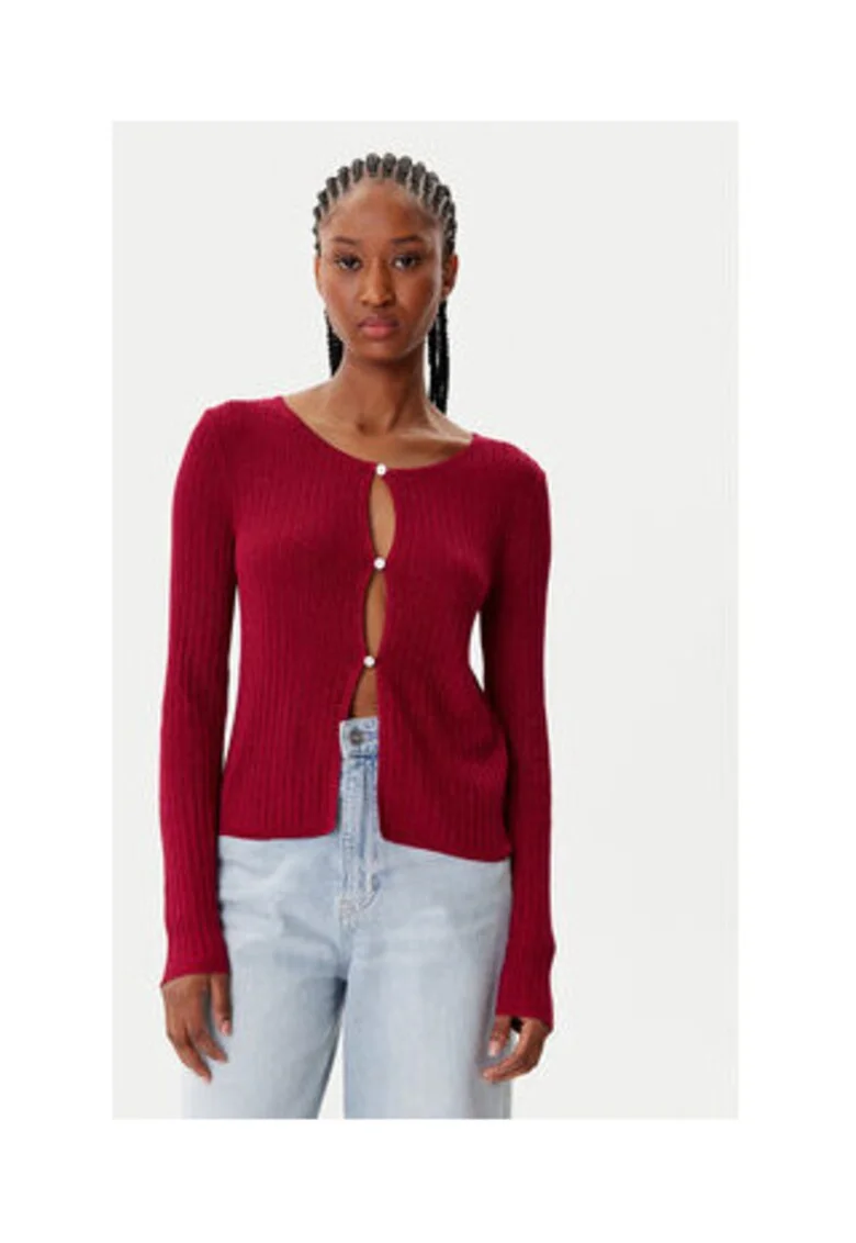 Cardigan Dama,  viscoza, rosu,
