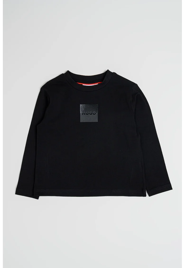 Bluza cu imprimeu logo, Negru