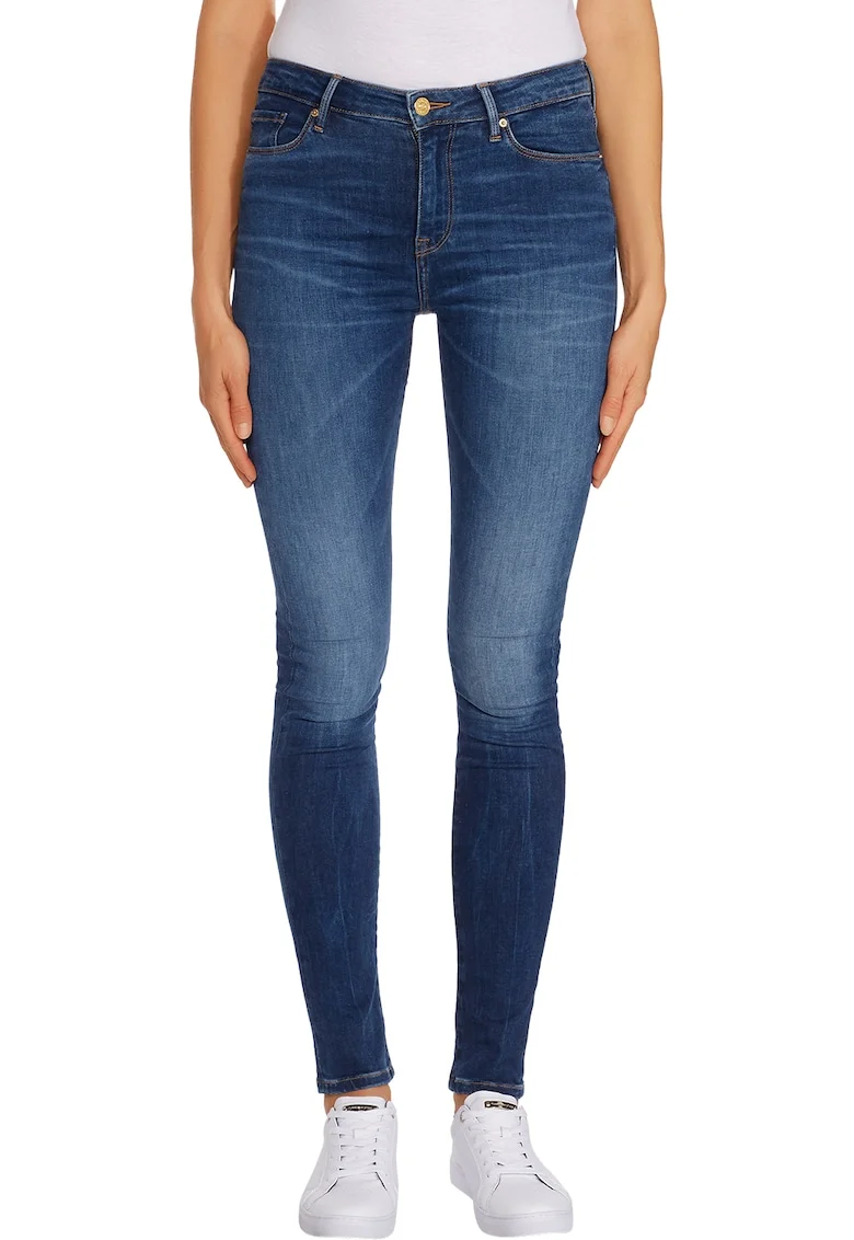 Blugi skinny fit cu 5 buzunare, Albastru inchis