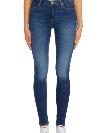 Blugi skinny fit cu 5 buzunare, Albastru inchis