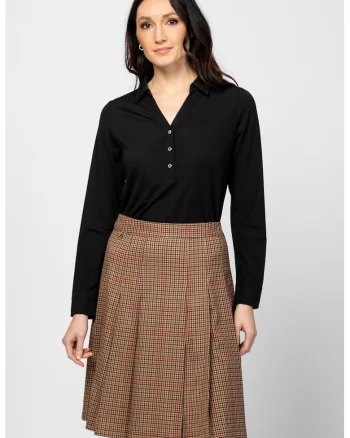 Camasa regular fit cu maneci lungi, Negru