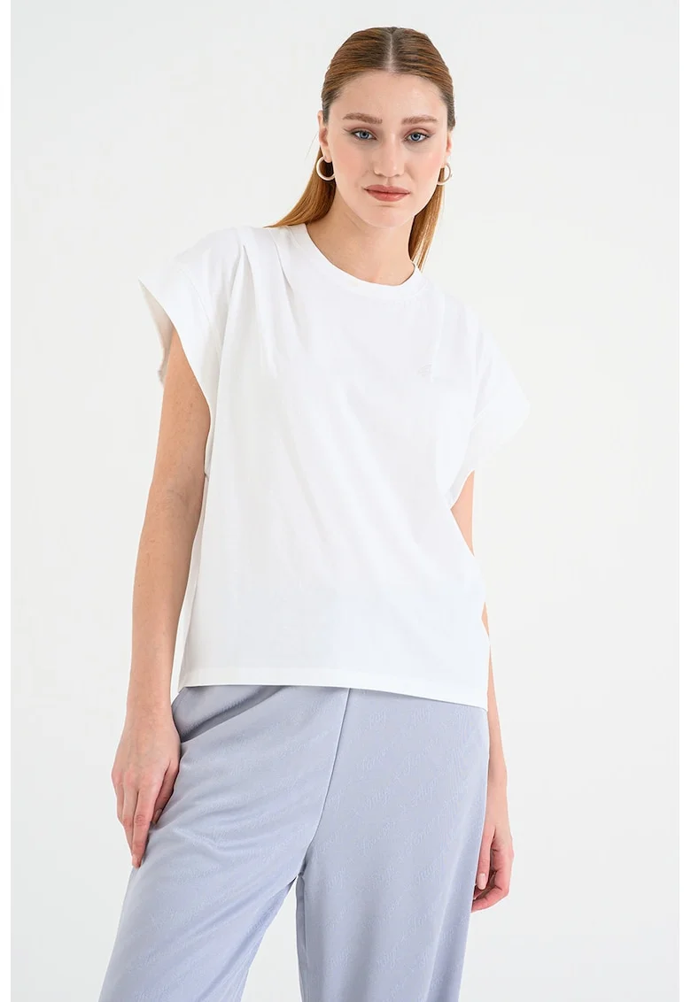 Tricou uni de bumbac, Alb