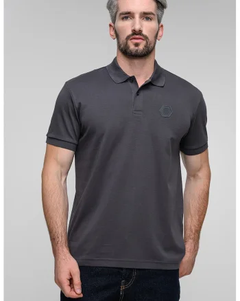 Tricou polo cu logo, Gri inchis