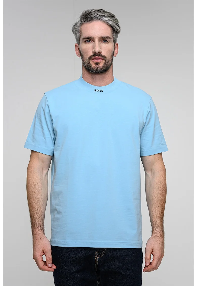 Tricou lejer Collar Zone, Albastru pastel