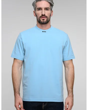 Tricou lejer Collar Zone, Albastru pastel