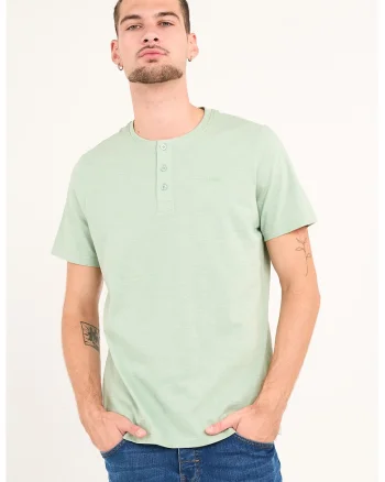 Tricou regular-fit cu model uni, Verde pal