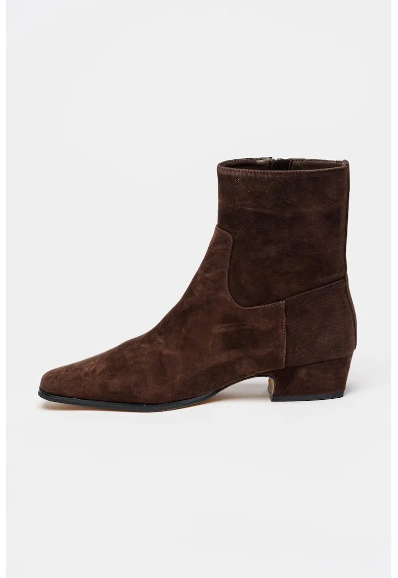 Botine din piele Dusty, Maro inchis
