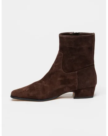 Botine din piele Dusty, Maro inchis