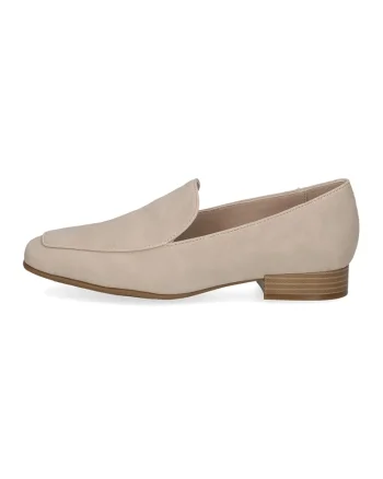 Pantofi loafer din piele intoarsa sintetica, Maro nisip