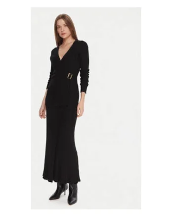 Fusta maxi,  neagra, 35% poliamida, 30% viscoza, 30% lana, 5% casmir,