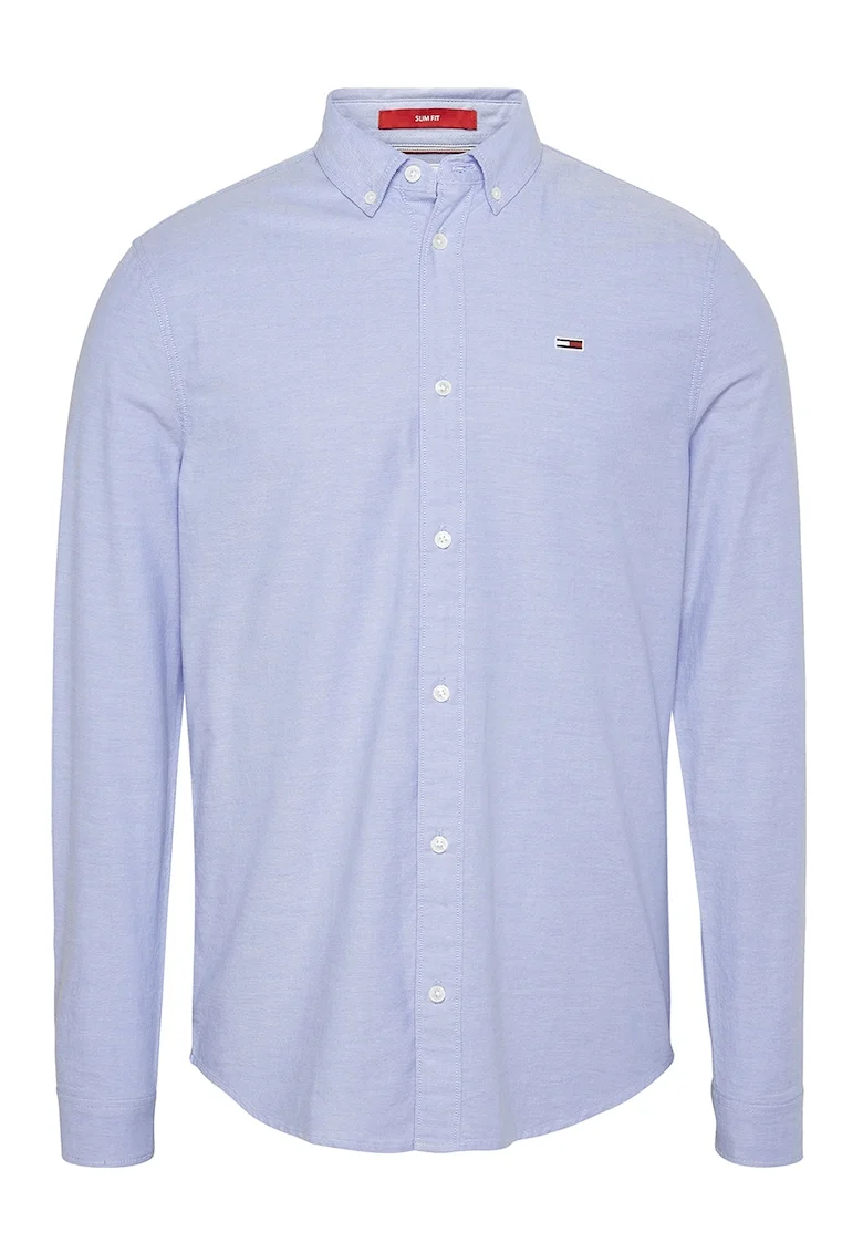 Camasa slim fit din amestec de bumbac organic, Albastru azur