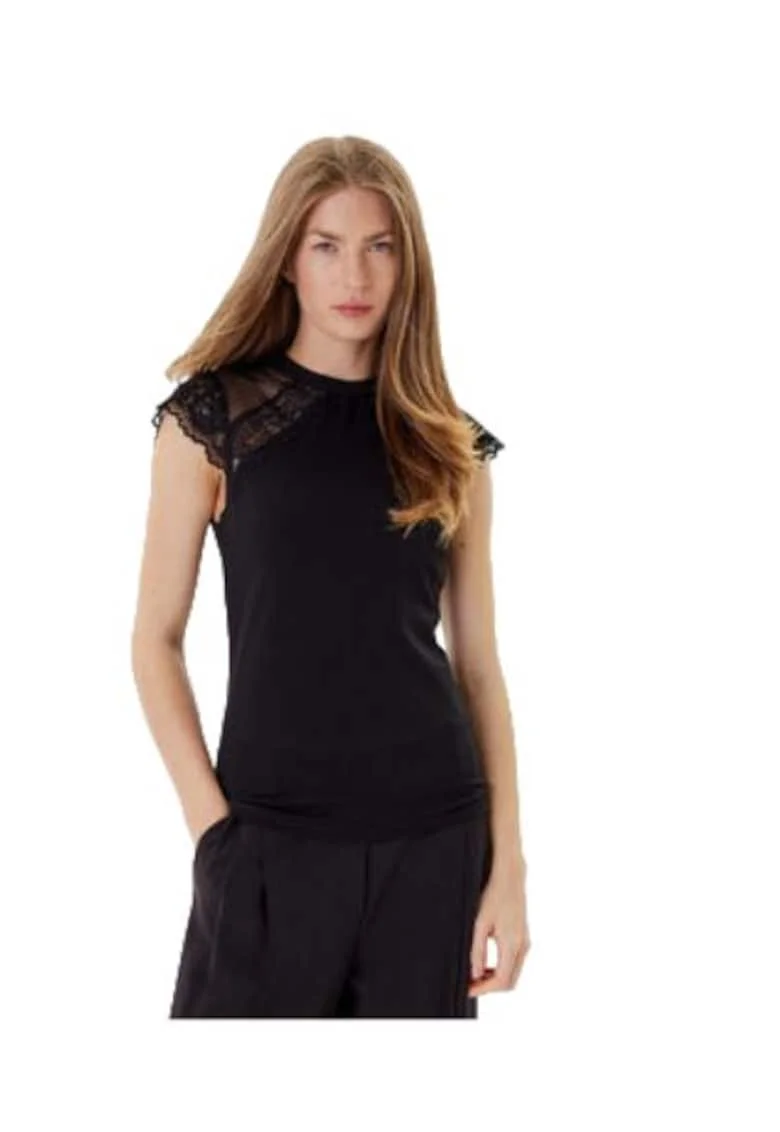 Tricou dama,  viscoza/poliamida/elastan, negru