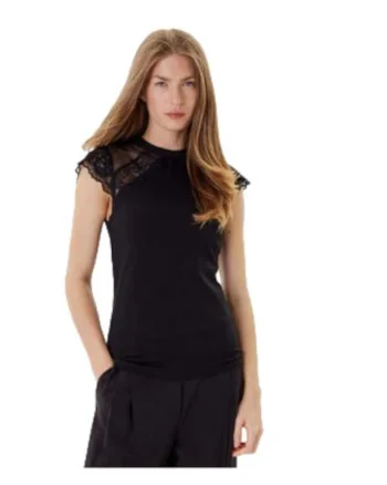 Tricou dama,  viscoza/poliamida/elastan, negru