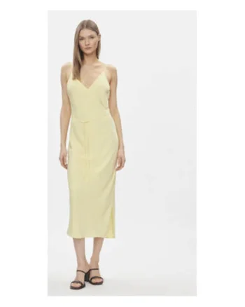 Rochie de vara Dama,  Galben, 100% poliester reciclat,