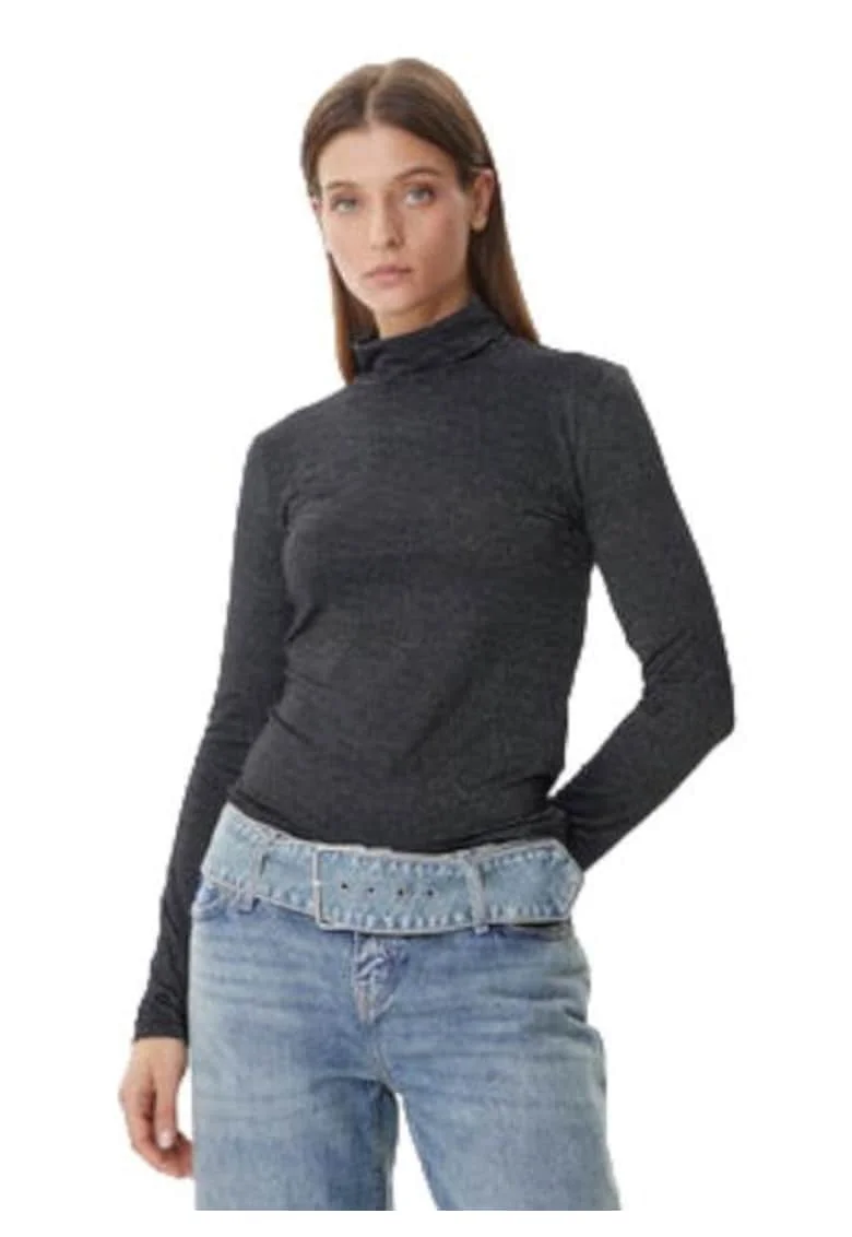 Bluza dama,  viscoza/poliester/elastan, gri,