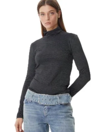 Bluza dama,  viscoza/poliester/elastan, gri,