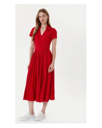 Rochie casual dama,  rosu, 100% poliester reciclat,